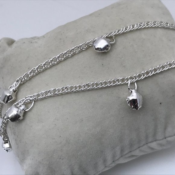 Jewelry - Anklet Payal Silver Tone Bell Foot Women Fashion J